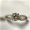 Image 1 : 14K WHITE GOLD DIAMOND (1.1CT,SI1,YELLOWISH GREEN)