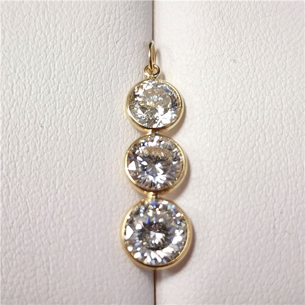 10K YELLOW GOLD MOISSANITE(2.9CT) PENDANT