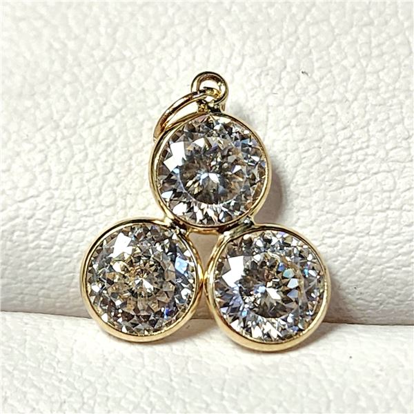 10K YELLOW GOLD MOISSANITE(2.2CT) PENDANT