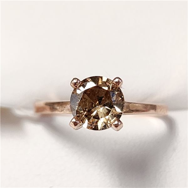 10K ROSE GOLD DIAMOND(1.05CT,I2,FANCY LIGHT BROWN)