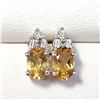 Image 1 : SILVER CITRINE AND DIAMOND EARRINGS
