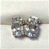 Image 1 : SILVER BLUE TOPAZ AND DIAMOND EARRINGS