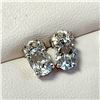 Image 2 : SILVER BLUE TOPAZ AND DIAMOND EARRINGS