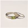 Image 1 : SILVER 2 RINGS OPAL AND PERIDOT SET