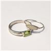 Image 2 : SILVER 2 RINGS OPAL AND PERIDOT SET
