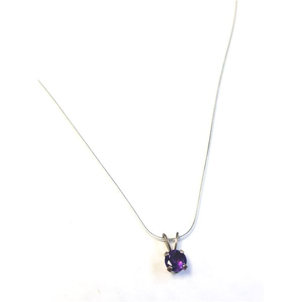 SILVER AMETHYST 16" NECKLACE