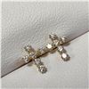 Image 2 : 14K YELLOW GOLD CZ CROSS EARRINGS