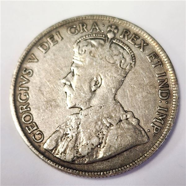 1917 SILVER NEWFOUNDLAND 50CENT COIN