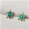 Image 3 : 10K YELLOW GOLD TURTLE EARRINGS