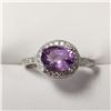 Image 1 : SILVER AMETHYST AND CZ RING
