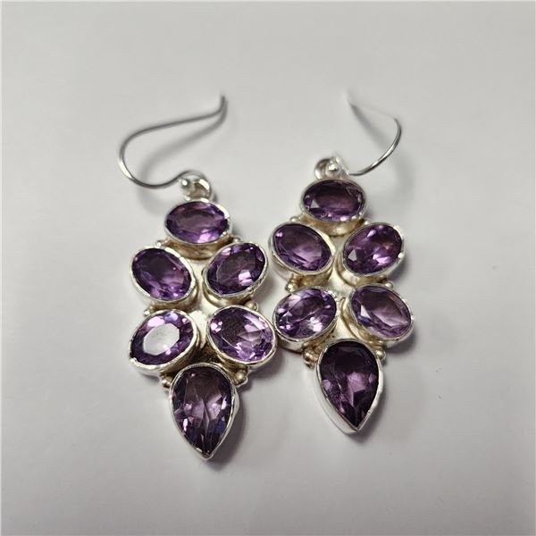 SILVER AMETHYST EARRINGS