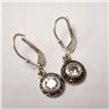 Image 2 : SILVER CZ AND MARCASITE EARRINGS