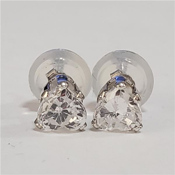 14K WHITE GOLD CUBIC ZIRCONIA EARRINGS