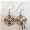 SILVER SYNTHETIC ZULTANITE(4.3CT) EARRINGS