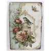 Image 1 : NEW ANTIQUE STYLE BIRD AND FLOWER METAL SIGN