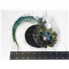 Image 1 : NEW BLACK FASCINATOR PEACOCK FEATHER HAIR COMB