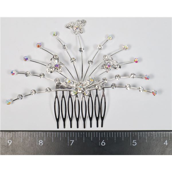 NEW RHINESTONE BUTTERFLY DESIGN HAIR COMB WEDDING