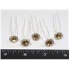 HONEY AND CLEAR RHINESTONE HAIR PINS WEDDING