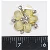 Image 1 : NEW YELLOW FLOWER DESIGN RHINESTONE BROOCH