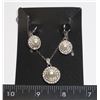 Image 1 : FAUX PEARL AND RHINESTONE PENDANT AND DROP EARRING