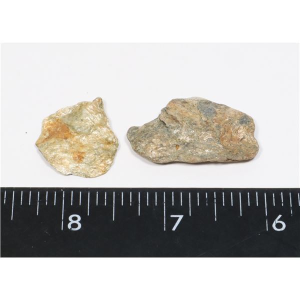 2 SMALL ROUGH MINERAL FOSSIL GEOLOGICAL SAMPLE