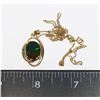Image 2 : 14K GOLD AMMOLITE PENDANT AND CHAIN.