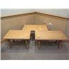 Image 2 : Qty 3 Separate Stackable Wooden Tables: 31"x17"x15"H & 25"x17"x15"