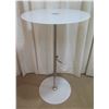 Image 1 : Round Tempered Glass Pedestal Table 17" Dia, Adjustable Height