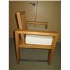 Image 3 : Wooden Framed Armchair w/ White Seat Cushion 25"x18"x29"H