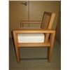 Image 5 : Wooden Framed Armchair w/ White Seat Cushion 25"x18"x29"H