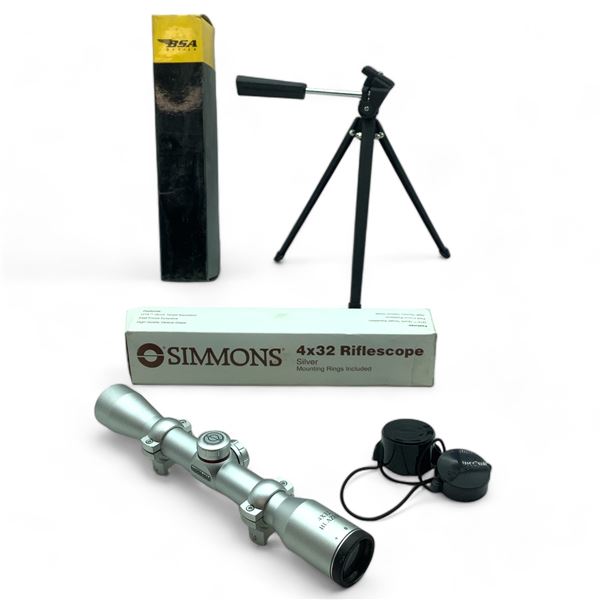 Simmons 4 X 32 mm Rifle Scope and BSA Tripod