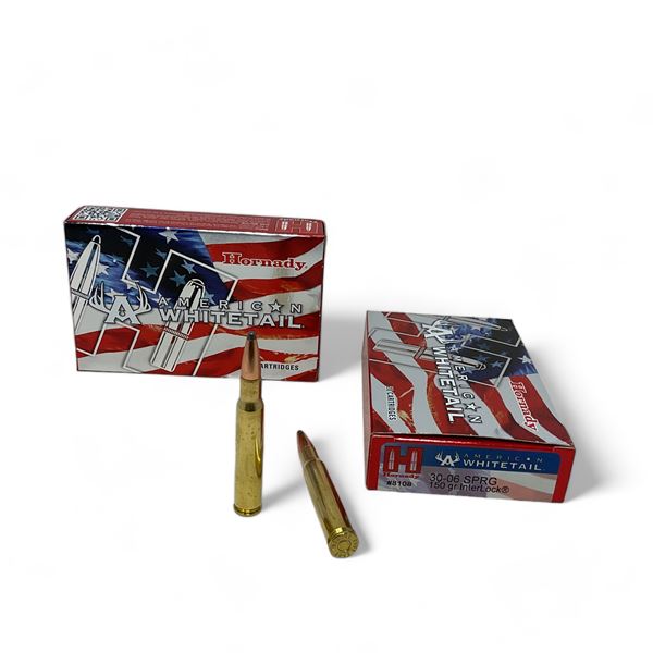 Hornady American Whitetail 30-06 SPRG 150 Grain Interlock Ammunition, 40 Rounds
