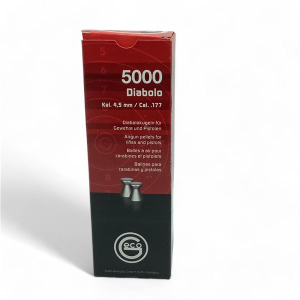 Geco Diabolo .177 Cal 4.5 mm Air Gun Pellets for Rifles and Pistols, 5000 Qty
