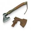 Image 1 : Hand Forged 5" Blade Axe with Leather Weaved Wood Handle and Leather Sheath