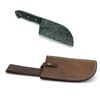 Image 1 : Hand Forged Damascus Fixed 7" Blade Cleaver with Leather Sheath
