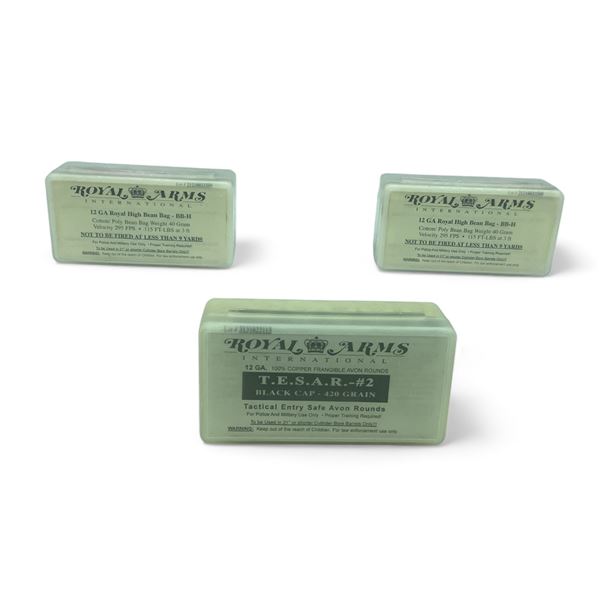 RAI 12 Ga Copper Frangible Avon #2 420 Grain Black Cap Rounds, 10 Qty and 40 gm Bean Bag, 20 Qty