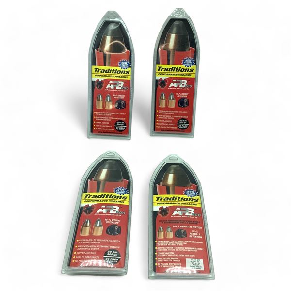 Traditions 50 Cal 275 and 300 Grain Muzzleloading Projectiles, 80 Qty