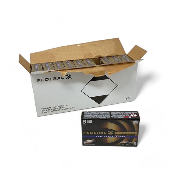 Federal Premium LE 12 Ga Tactical 2 3/4" 00 Buck Ammunition, 50 Rounds