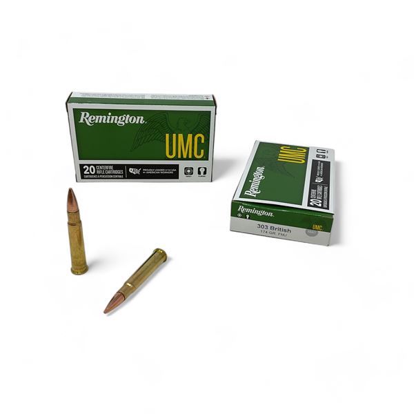 Remington UMC 303 Brit 174 Grain FMJ Ammunition, 40 Rounds
