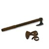 Image 2 : 5" Blade Axe, 24" Overall Length, Leather Wrapped Wood Handle with Leather Sheath