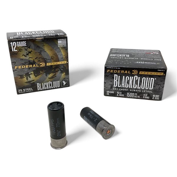 Federal Premium BlackCloud Steel 12 Ga 2 3/4" #2 Ammunition, 50 Rounds
