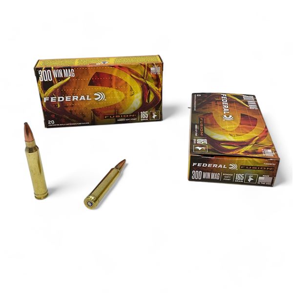 Federal Fusion 300 Win Mag 165 Grain BSP Ammunition, 40 Rounds
