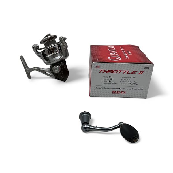 Quantum Throttle II Reel, Bearings 10+1, 5.2:1 GR, Right/ Left Hand Retrieve, 9.4 oz, New