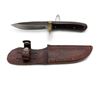Image 2 : 4" Fixed Blade Hunting Knife Wood Handle With Leather Sheath
