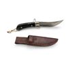 Image 1 : 4.25" Fixed Blade Hunting Knife Wood Handle With Leather Sheath