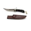 Image 2 : 4.25" Fixed Blade Hunting Knife Wood Handle With Leather Sheath
