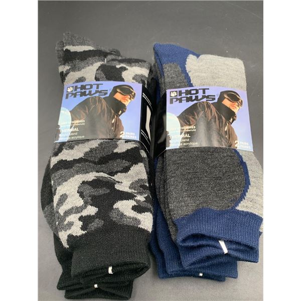 Hot Paws Men's Thermal Acrylic Blend Socks (2 x 4) Size 7-12