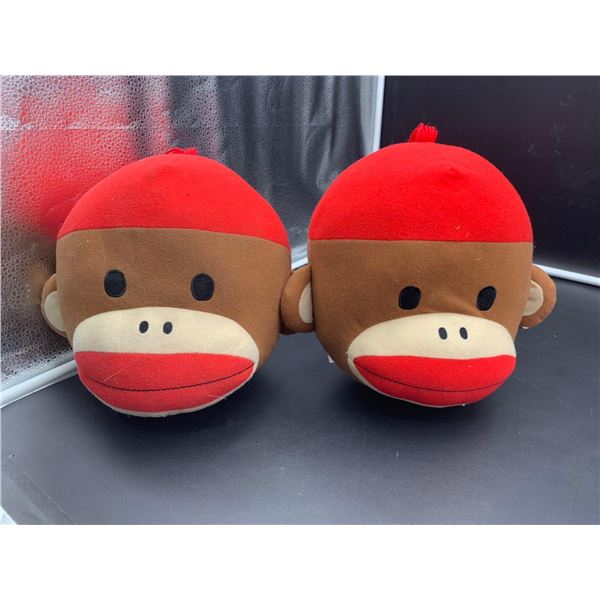 Lot of 2 Soft Plush Sock Monkey's