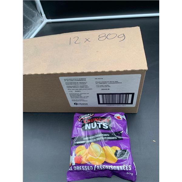 Pzazz Crunchy Nuts Crispy Potato Covered Peanuts (12 x 80g) All Dressed Flavour