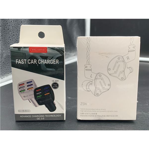 Fast Car Charger and Hybrid Dynamic & Amature Drivers